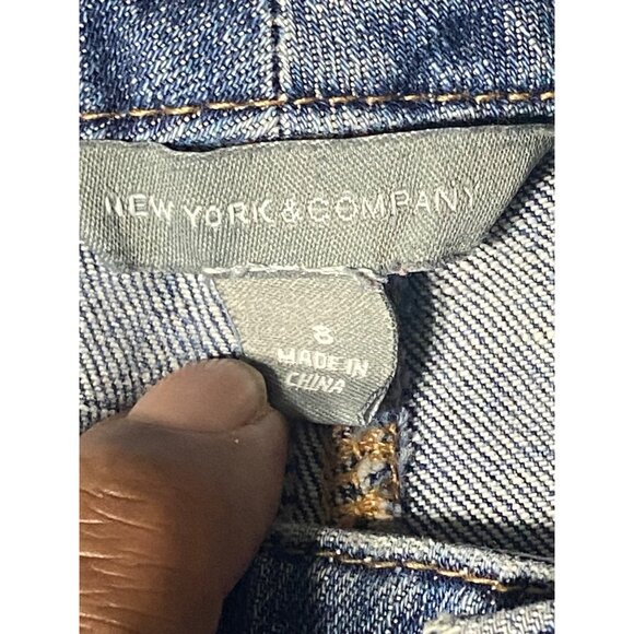 New York & Company Low Rise Slim Fit Distressed Blue Jeans Size 8 - Picture 14 of 15